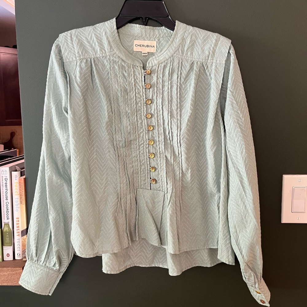 Cherubina Sage Green Blouse